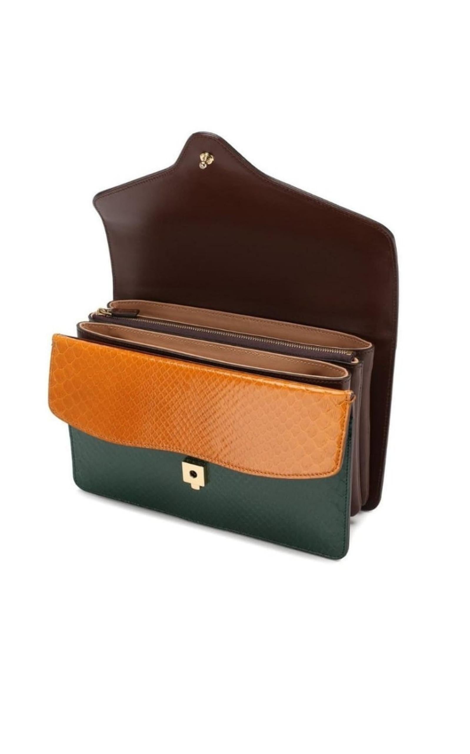 Nuevo Gucci Pitón Real Multi Color Bolsa de Hombro Coleccionable Negro en venta