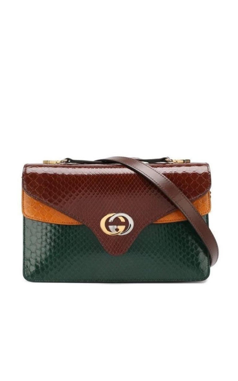 Nuevo Gucci Pitón Real Multi Color Bolsa de Hombro Coleccionable