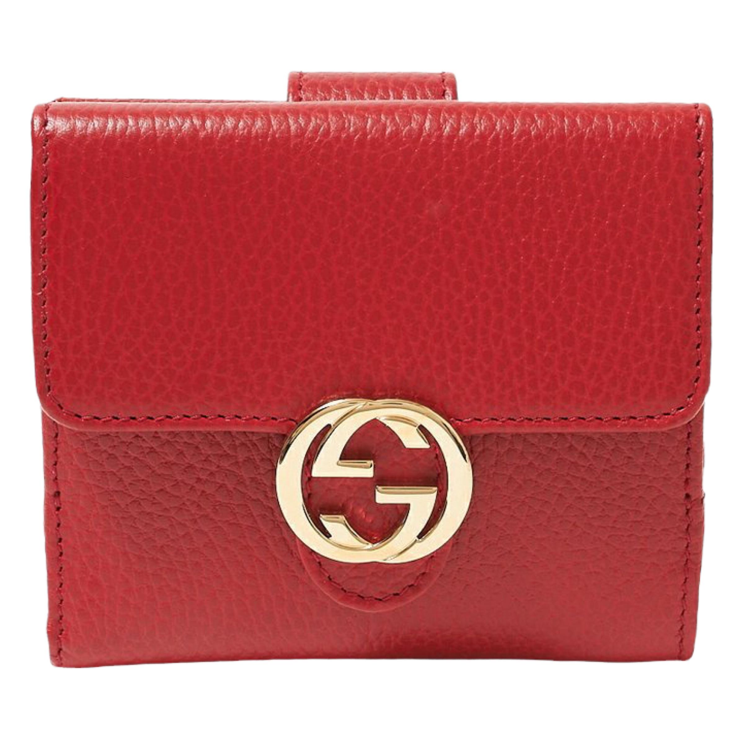 New Gucci Red Interlocking G Leather Bifold Wallet Card Case

Authenticity Guaranteed

DETAILS
Brand: Gucci
Condition: Brand new
Gender: Unisex
Category: Wallet
Color: Red
Material: Leather
Interlocking G logo plaque
Snap button fastening
2 bill