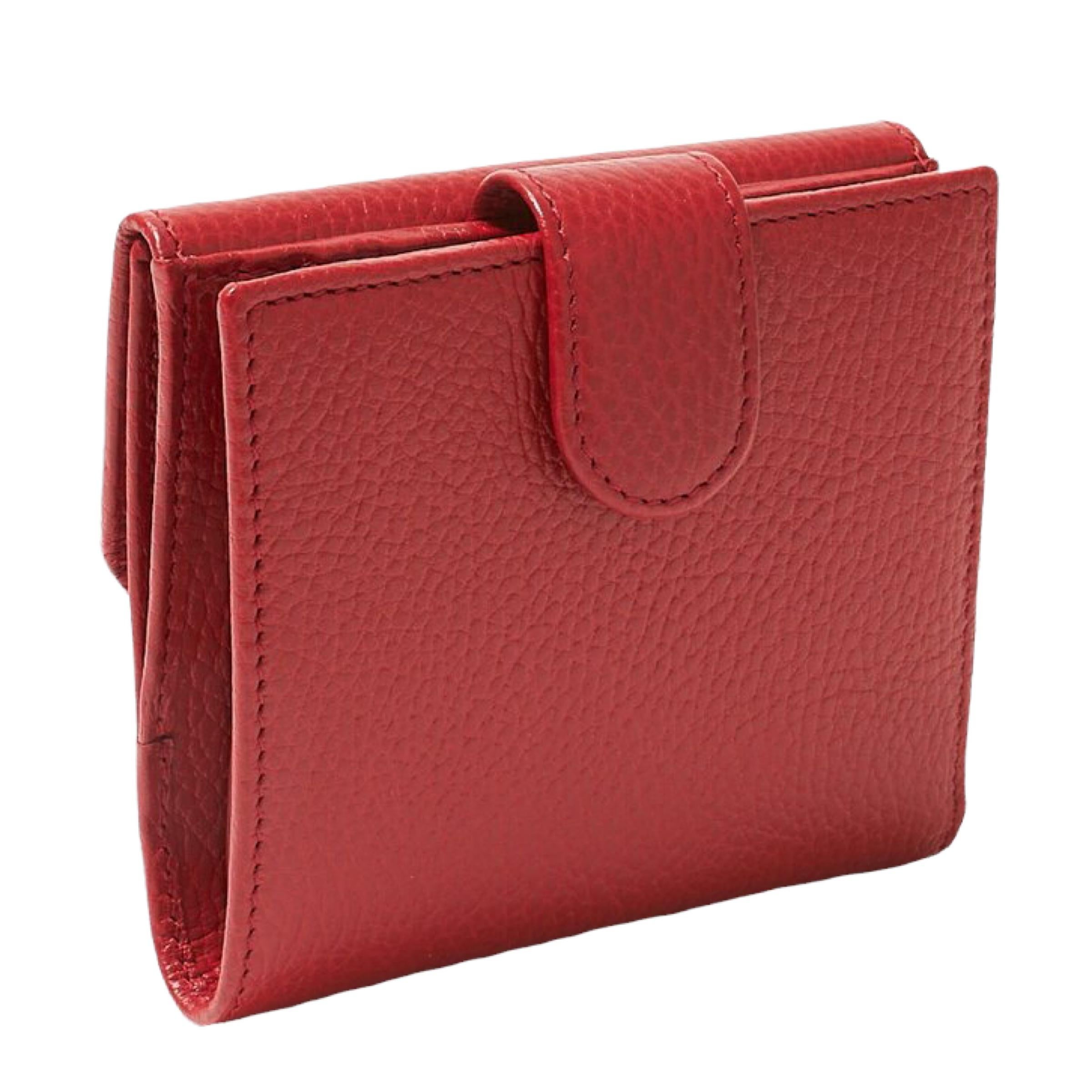 NEW Gucci Red Interlocking G Leather Bifold Wallet Card Case For Sale 1