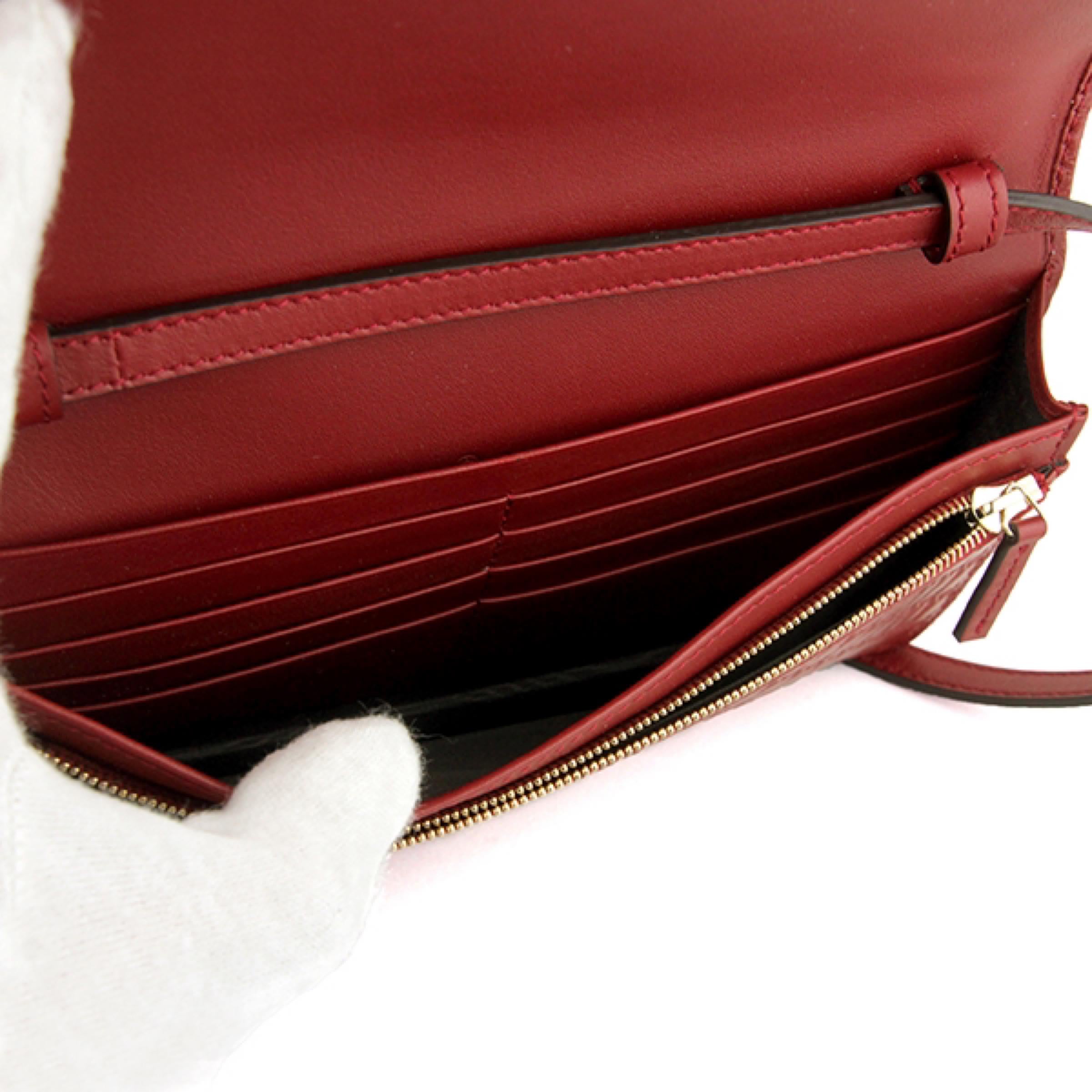 NEW Gucci Red Micro GG Guccissima Crossbody Wallet Bag Purse For Sale 2