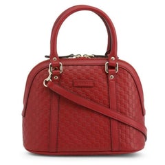 NEW Gucci Red Mini Convertible Micro GG Guccissima Dome Satchel Shoulder Bag