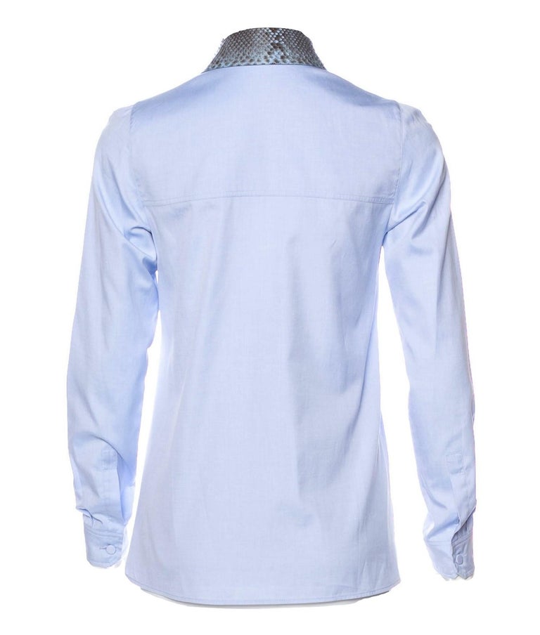 New Gucci Resort 2015 Python and Cotton Shirt Top Blouse Tunic Sz 42 ...