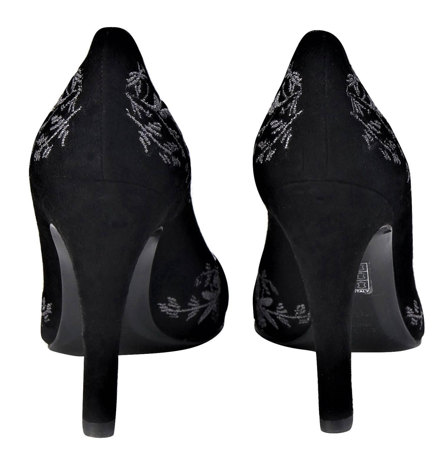 Nuevo Gucci Pasarela Brocado Suede Hebilla Tacones Bombas Sz 37.5 1
