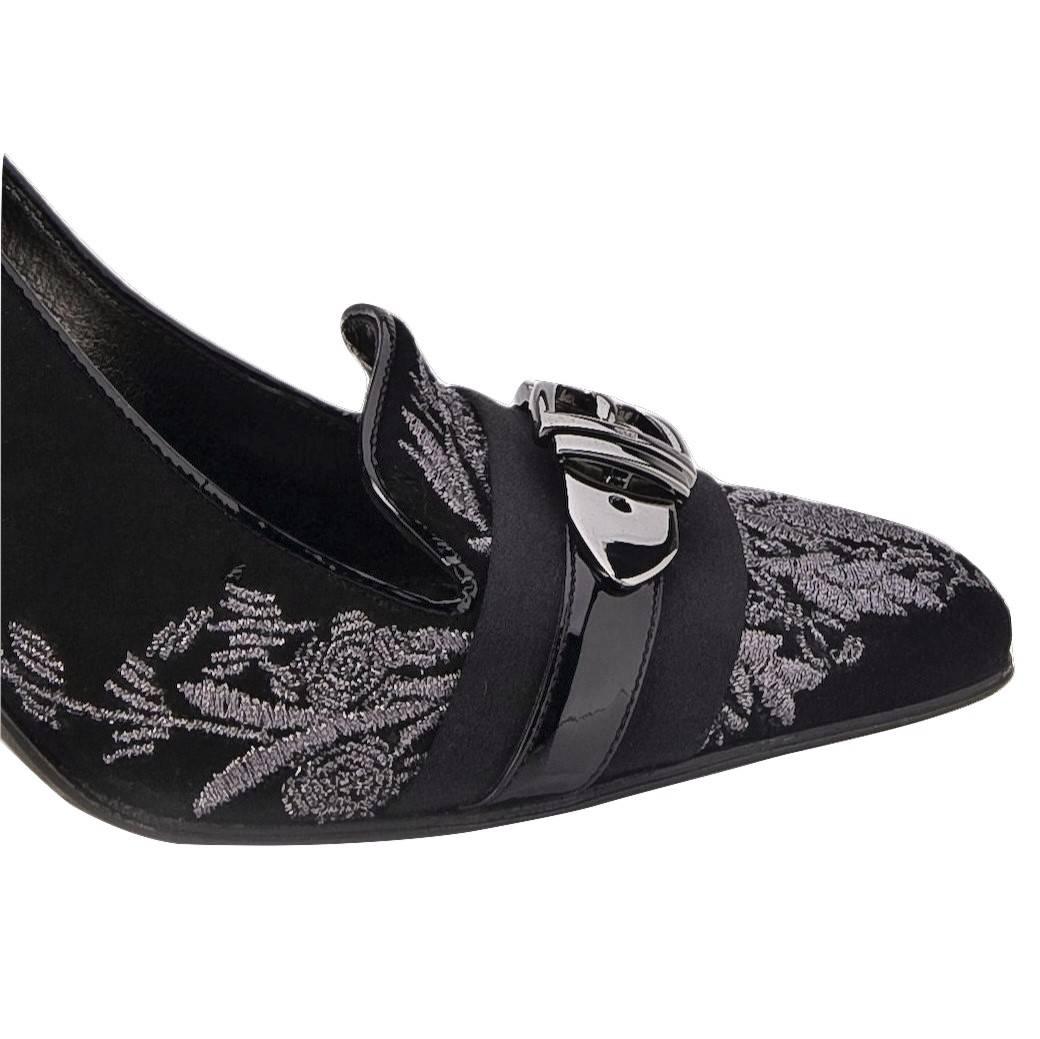 Nuevo Gucci Pasarela Brocado Suede Hebilla Tacones Bombas Sz 38 1