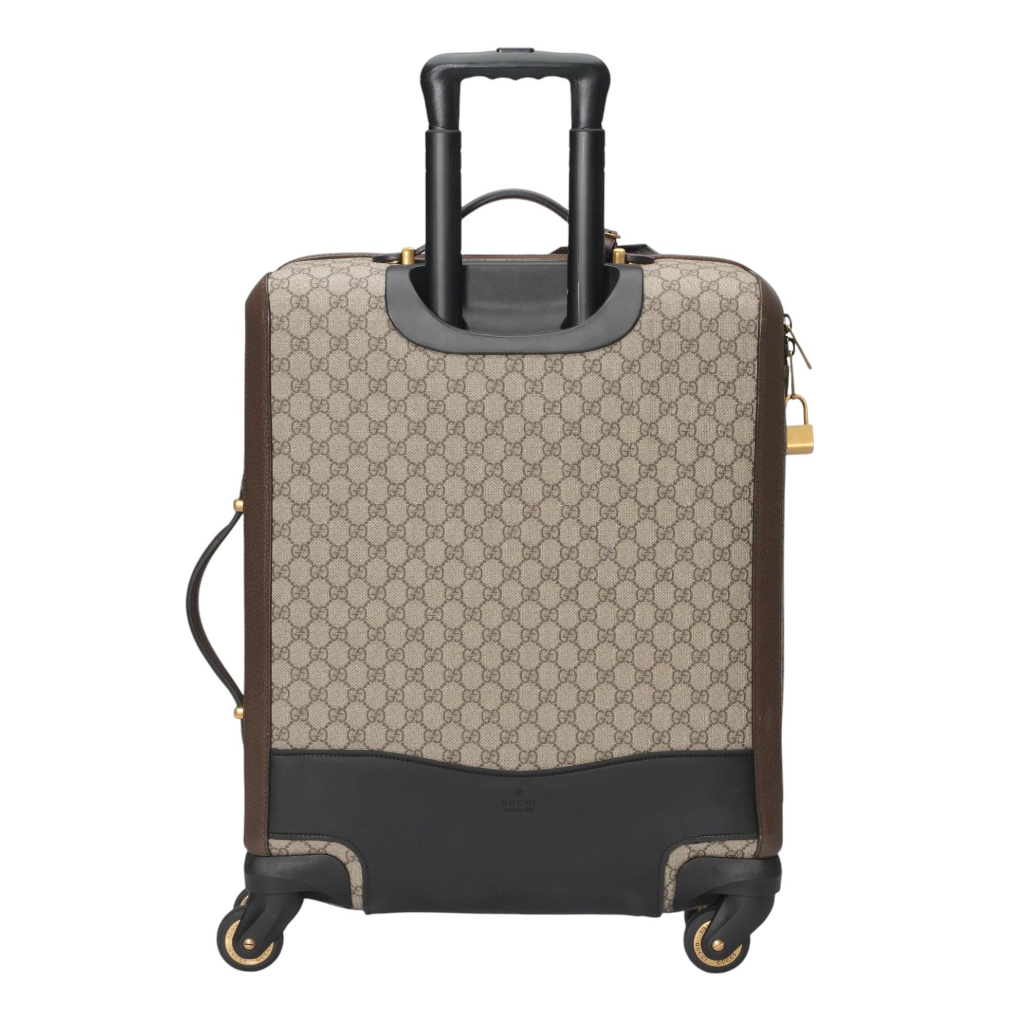 Women's or Men's $3550 New Gucci Savoy medium cabin plus trolley Suitcase