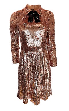 New Gucci Sequins with Crystal Embroidered Dress size IT 42