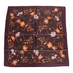 Nuevo Pañuelo Gucci Flor de Seda Morado
