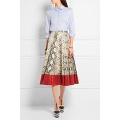 New GUCCI Snake Effect Leather Midi Skirt IT38 US 2-4