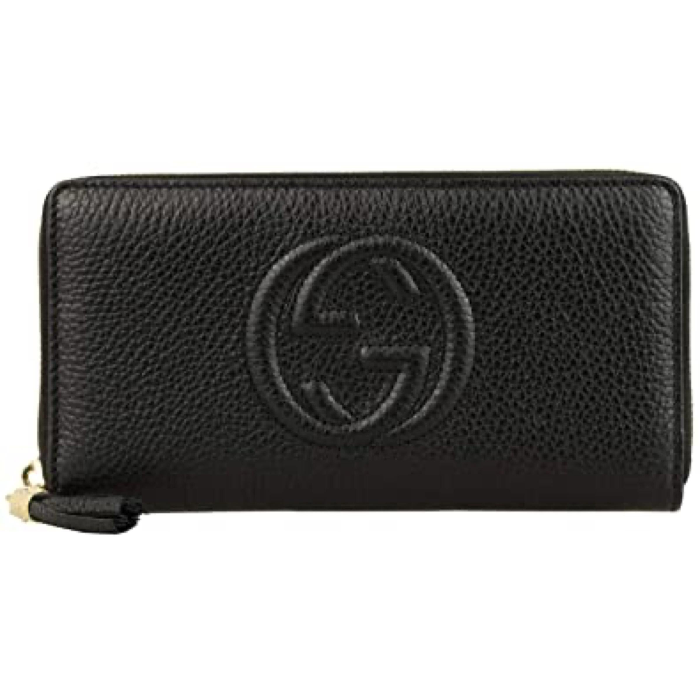 NEU Gucci Soho Schwarze lange Brieftasche aus Leder mit Reißverschluss und Lederumrandung im Zustand „Neu“ im Angebot in San Marcos, CA