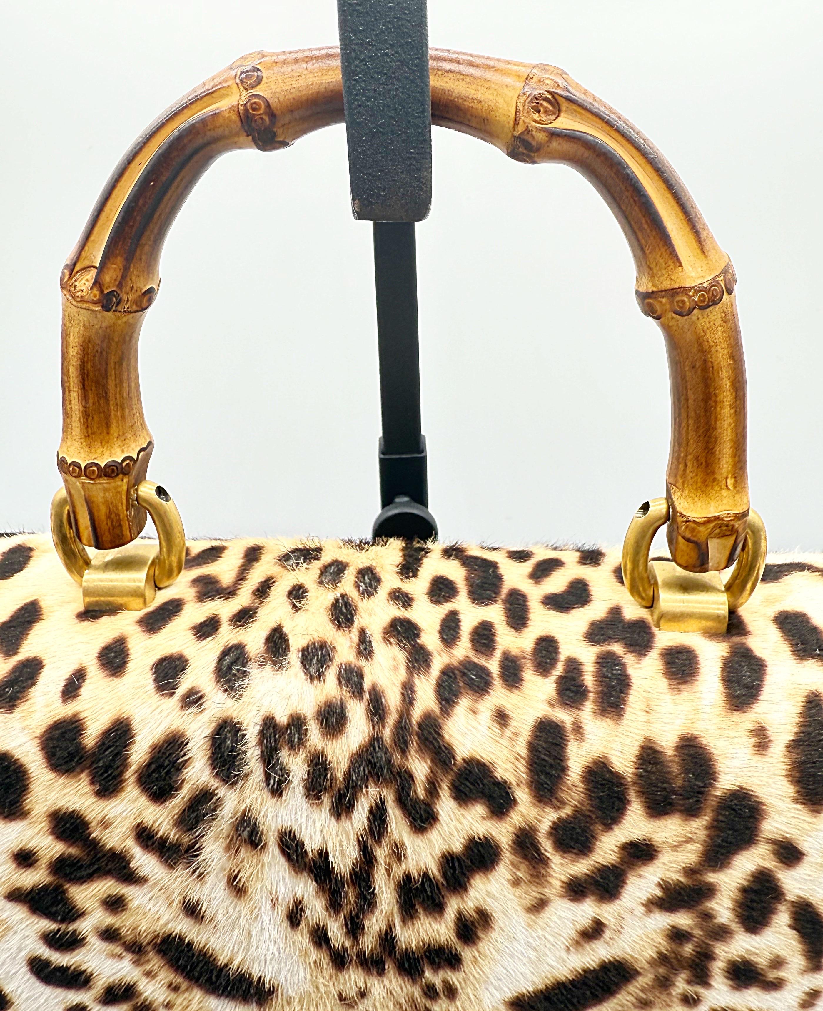 New Gucci Spring 2017 Limited Edition Leather + Calf Hair Leopard Handbag Bag 9