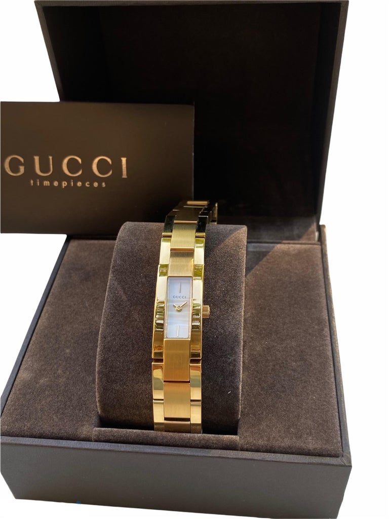 Women's New GUCCI Stainless Steel Ladies Watch Gold Colour White Dial with Box