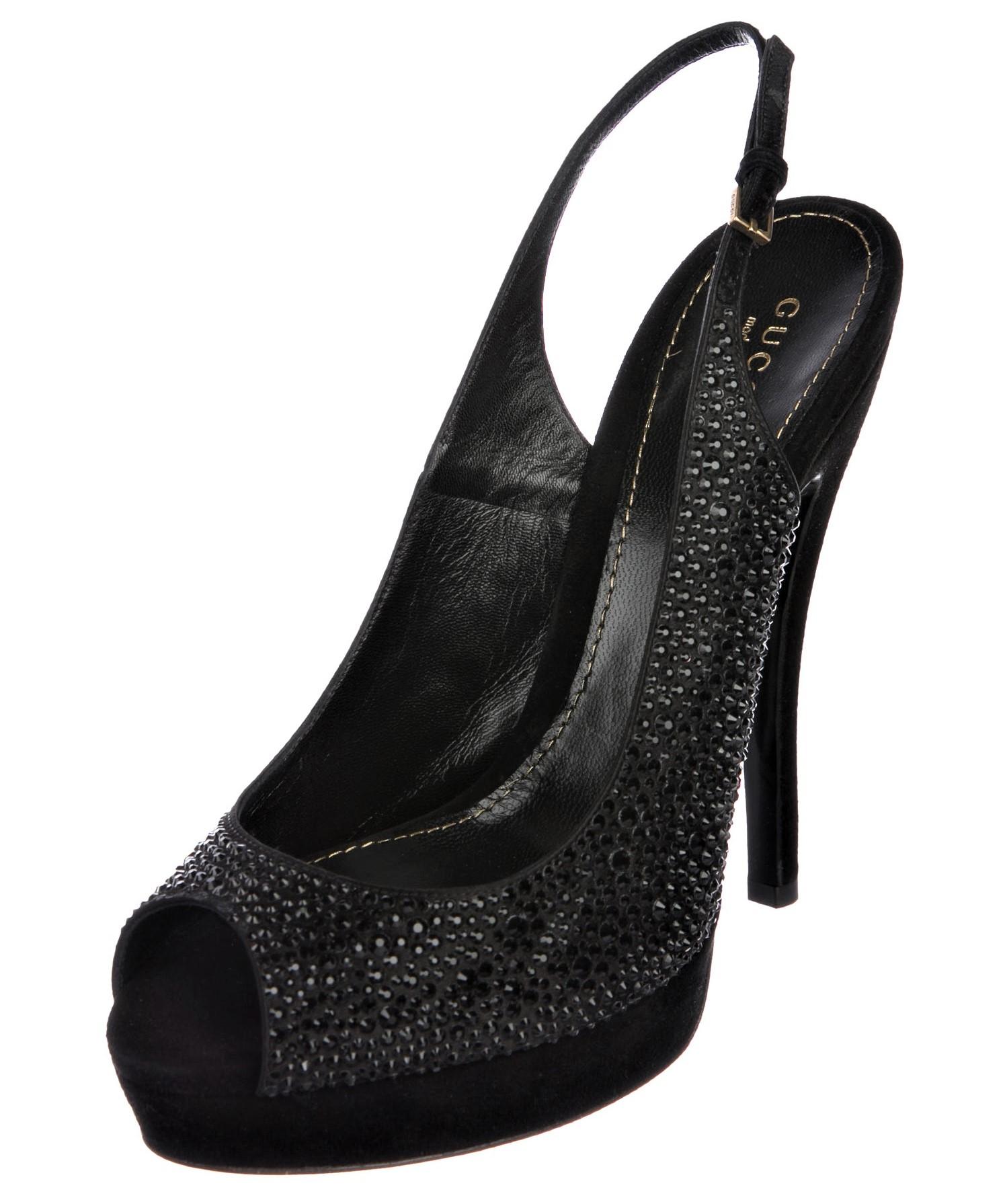 Brand New With Gucci Box
Gucci Crystal Suede Leather Platform Heels
$1875
Size: 38.5
Black
Heel 5