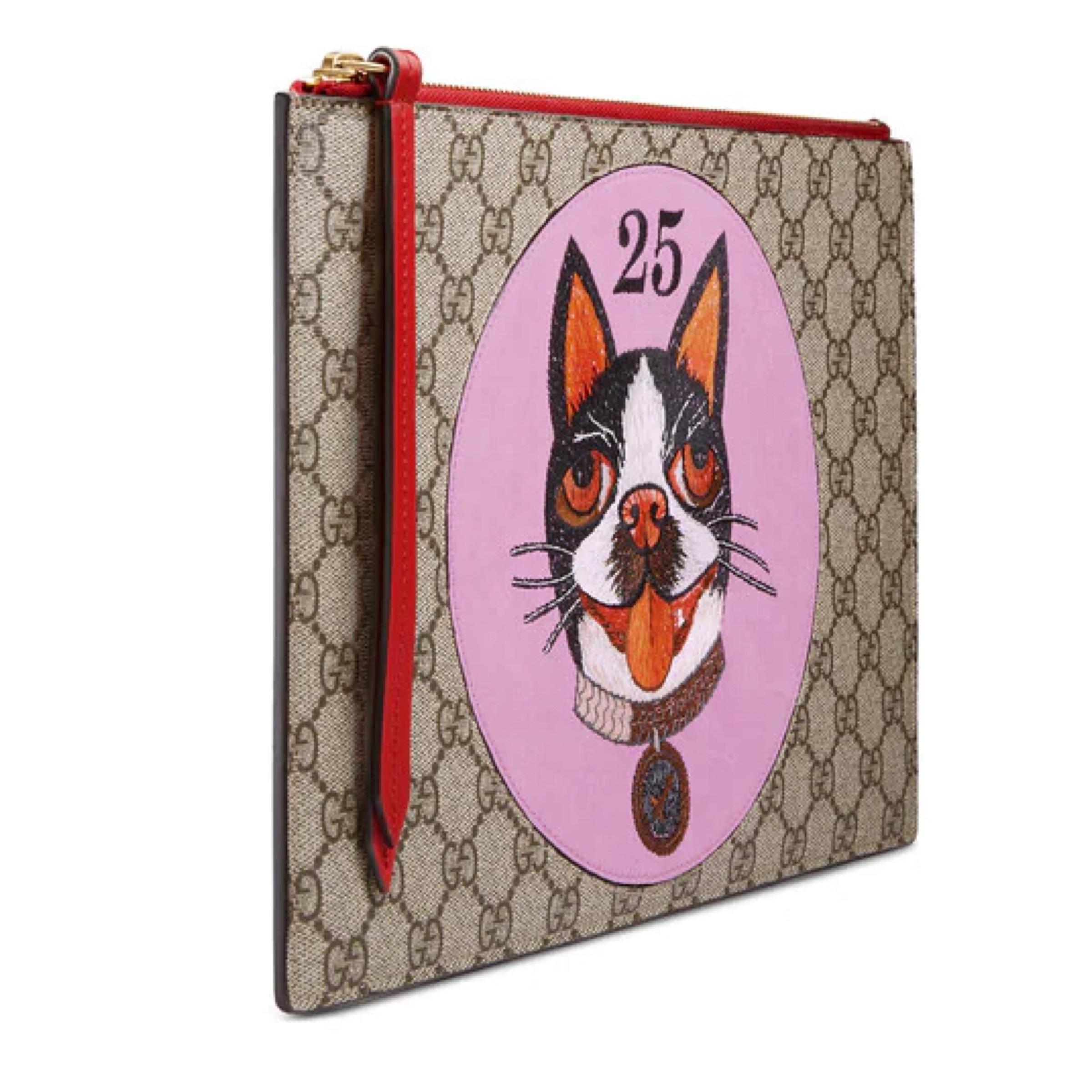 NEU Gucci Supreme Multicolor Bosco Patch GG Logo Clutch Pouch Bag im Zustand „Neu“ im Angebot in San Marcos, CA