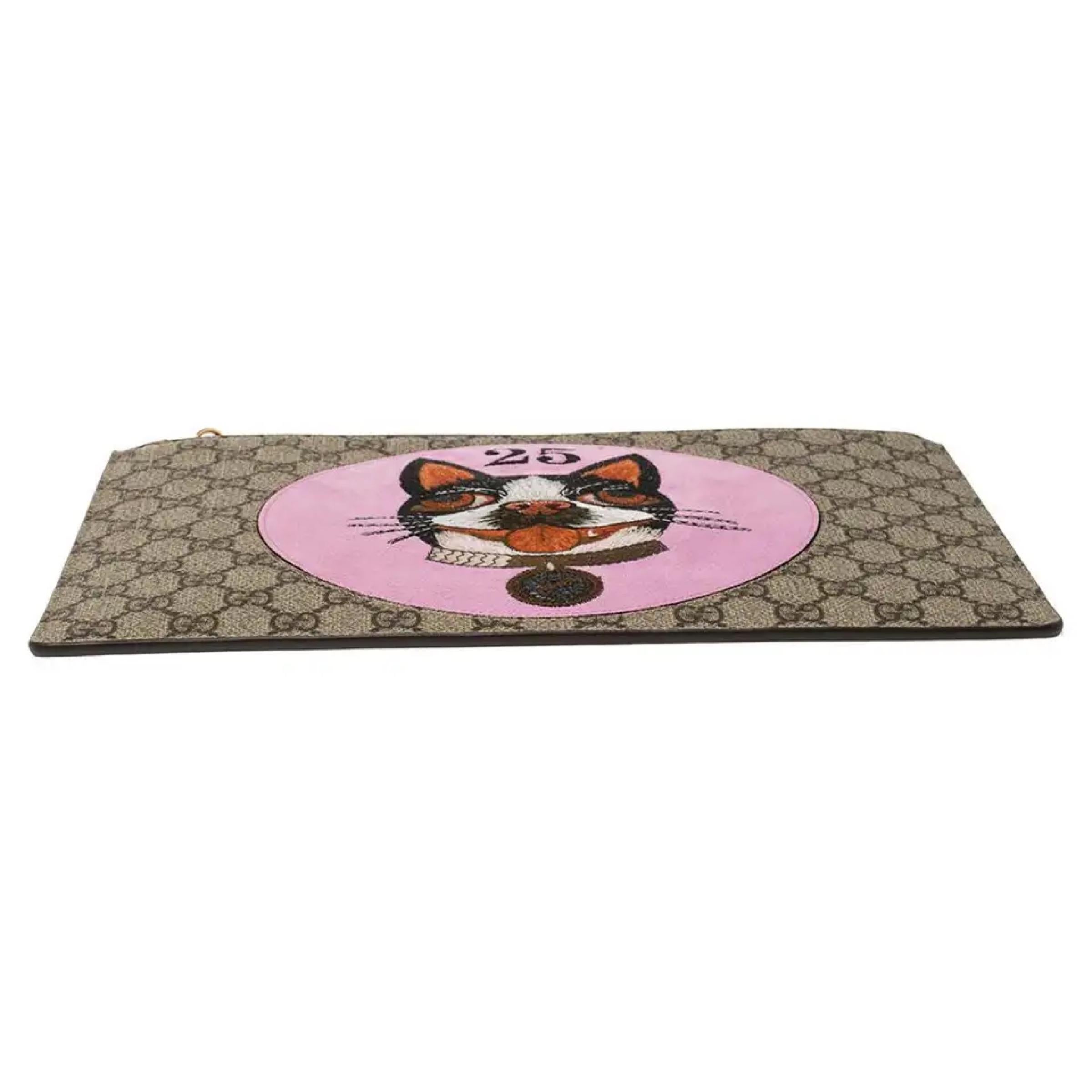 NEU Gucci Supreme Multicolor Bosco Patch GG Logo Clutch Pouch Bag im Angebot 3
