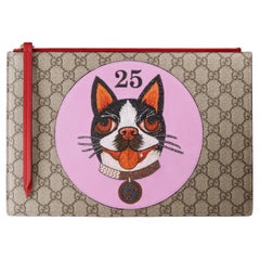 NEU Gucci Supreme Multicolor Bosco Patch GG Logo Clutch Pouch Bag