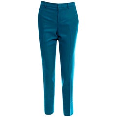 Neu Gucci Teal Hose aus Wolle & Kaschmir Pre Fall 2013 Gr. 40