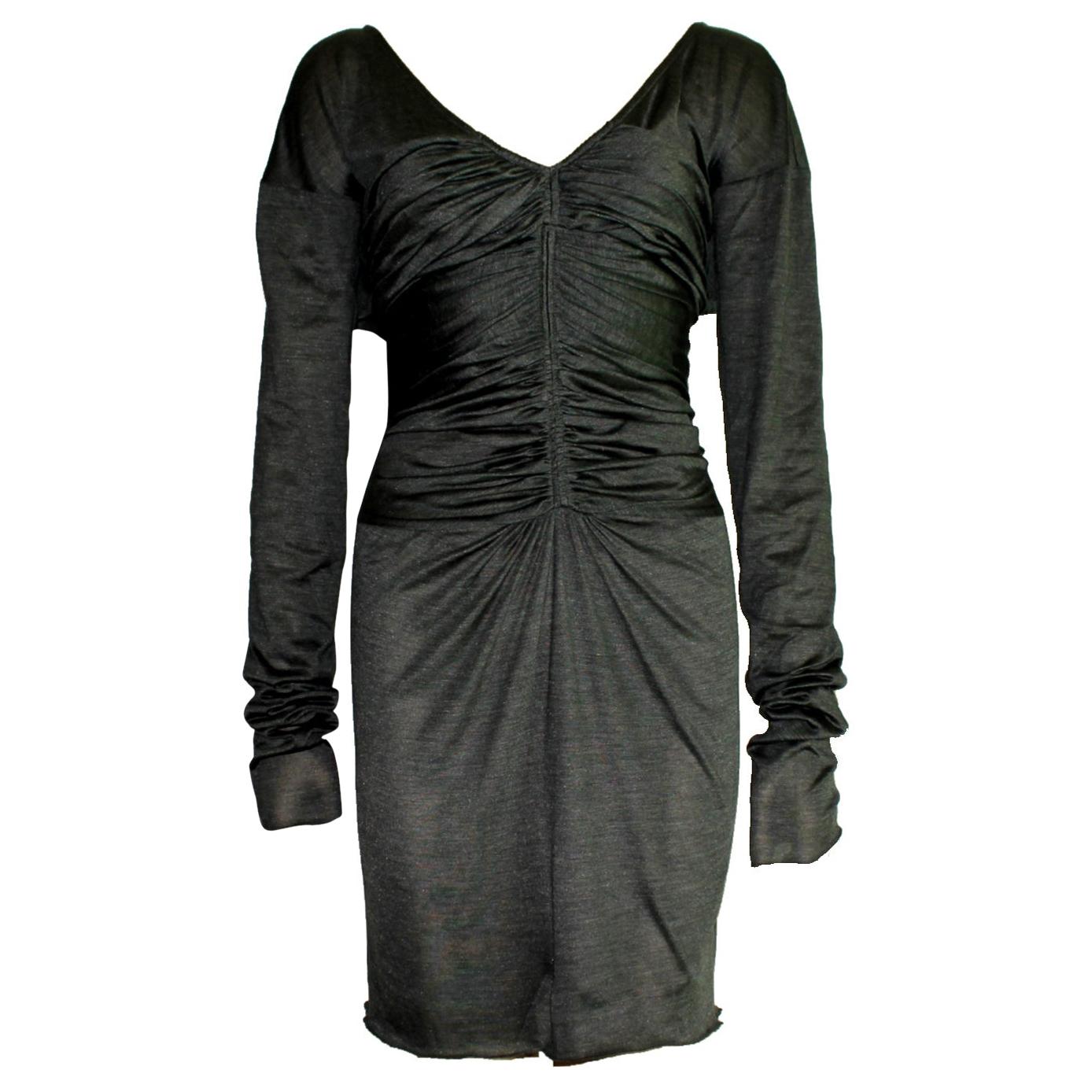NEW Gucci by Tom Ford Spring 2003 Ruched Knitted Silk Dress