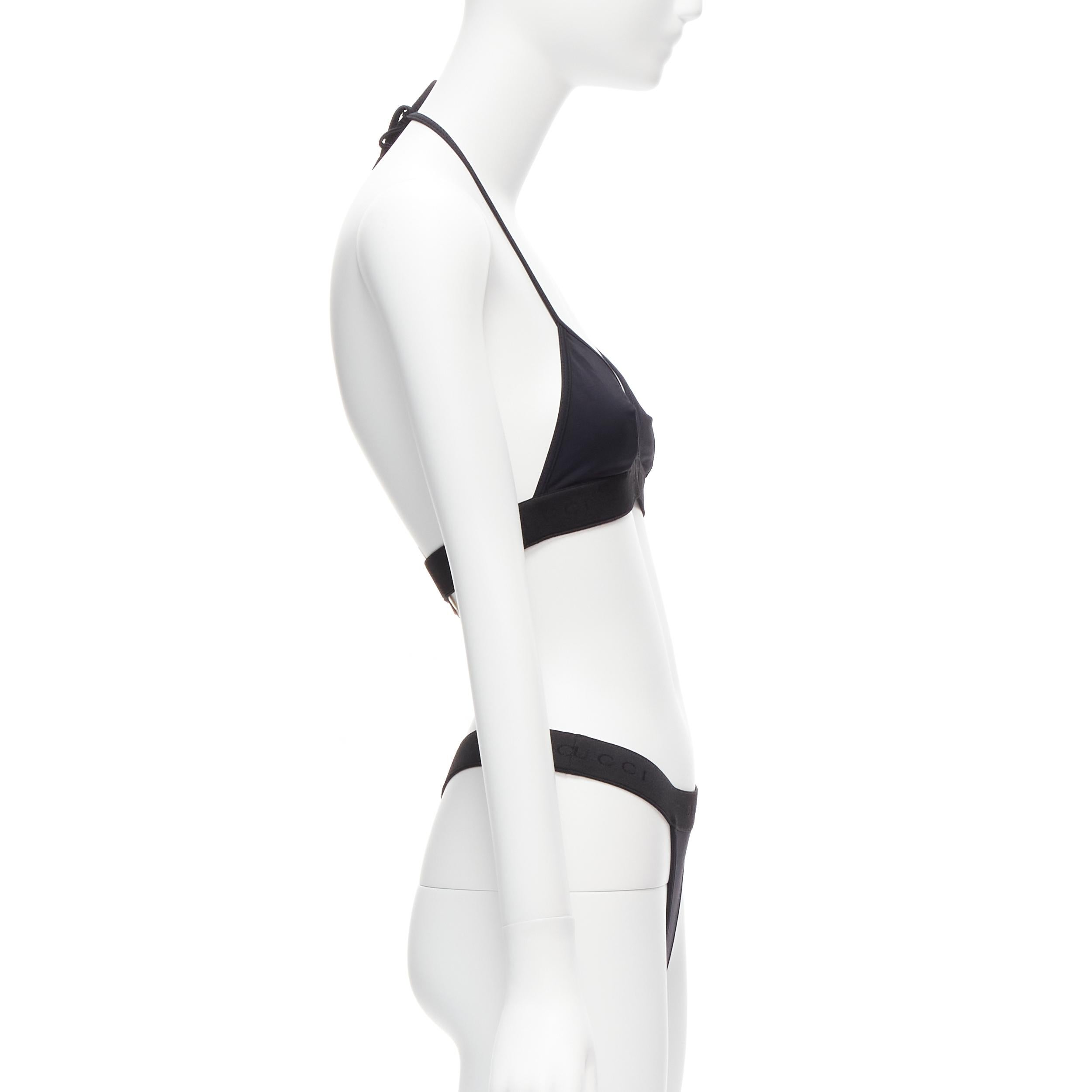 GUCCI Tom Ford Vintage Schwarzes 2-teiliges Bikini-Slip-Set mit GG-Logo in Hose Damen im Angebot