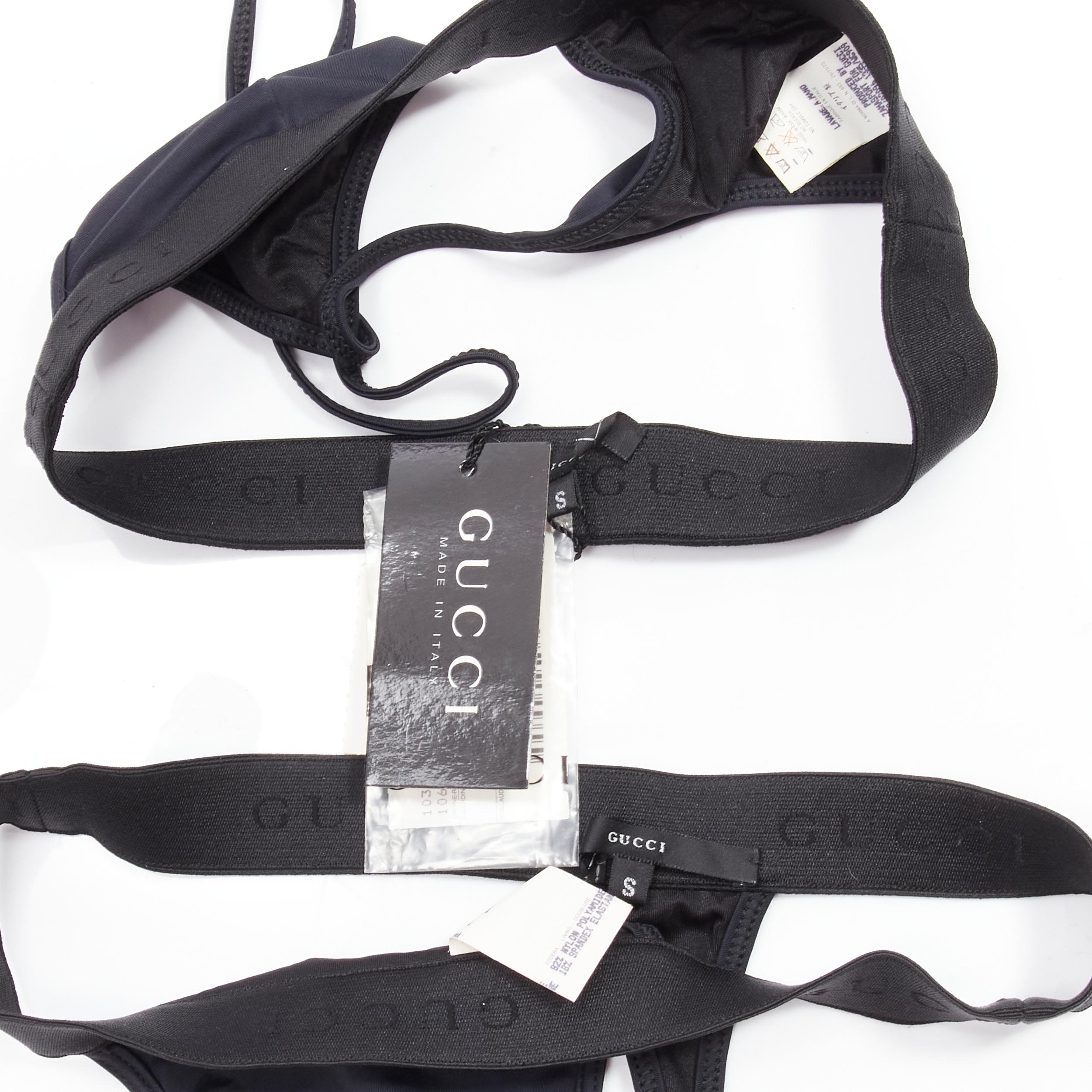 GUCCI Tom Ford Vintage Schwarzes 2-teiliges Bikini-Slip-Set mit GG-Logo in Hose im Angebot 5