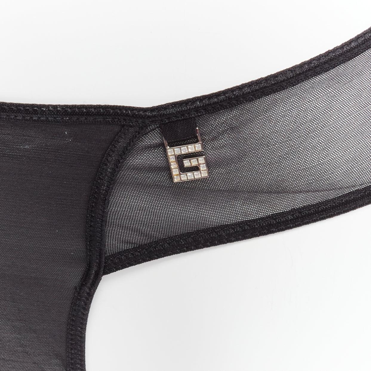 new GUCCI Tom Ford Vintage crystal G logo sheer bottom underwear S
Reference: PYCN/A00083
Brand: Gucci
Designer: Tom Ford
Material: Mesh
Color: Black, Clear
Pattern: Solid
Closure: Elasticated
Made in: Italy

CONDITION:
Condition: New with