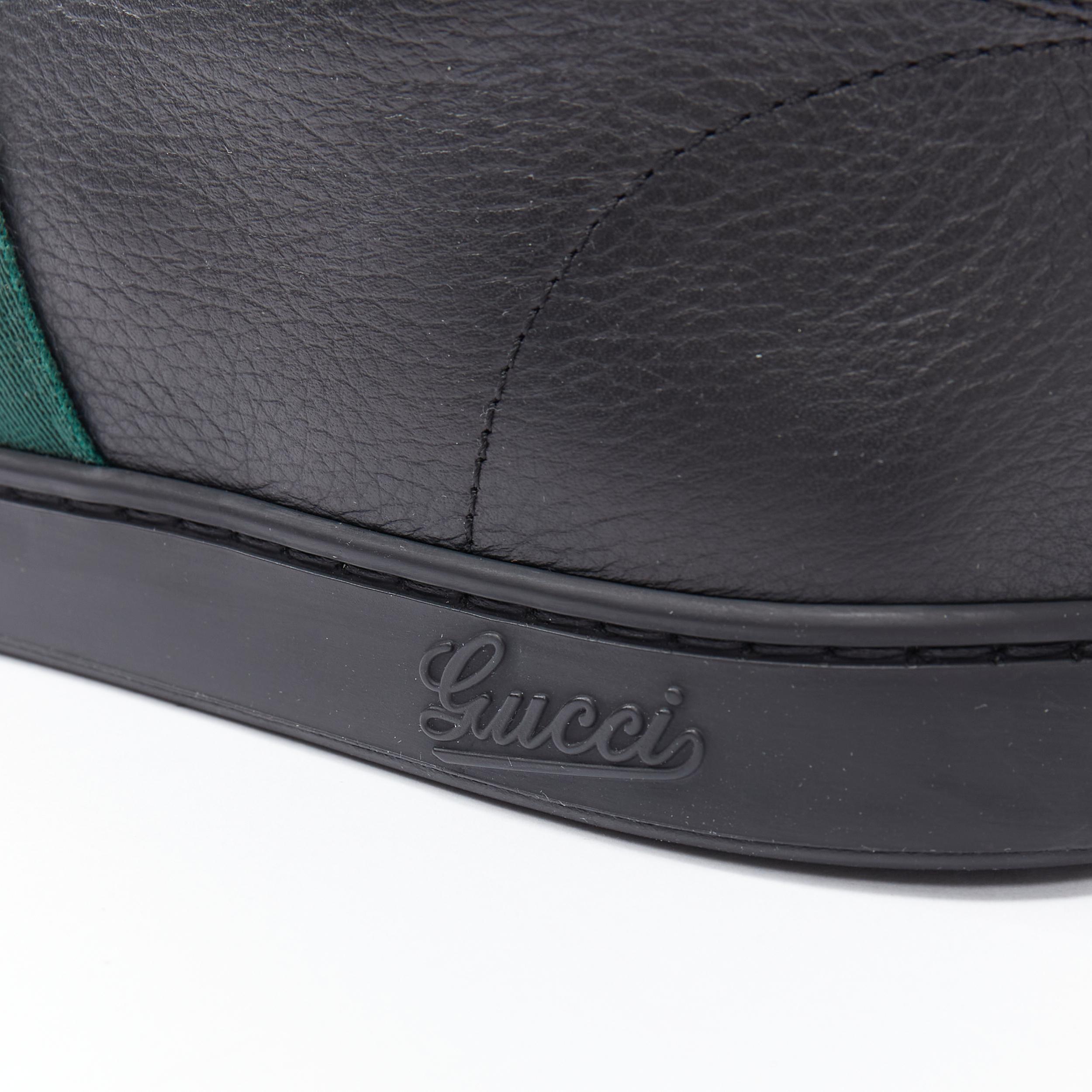 new GUCCI Traga Ace black leather web high top sneaker UK7.5 EU41.5 3