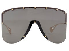 NEW Gucci Unisex Logo Star Rivet Masque Lunettes de soleil avec étui en velours