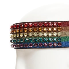 new GUCCI Webby rhinestone crystal encrusted Rainbow Web headband