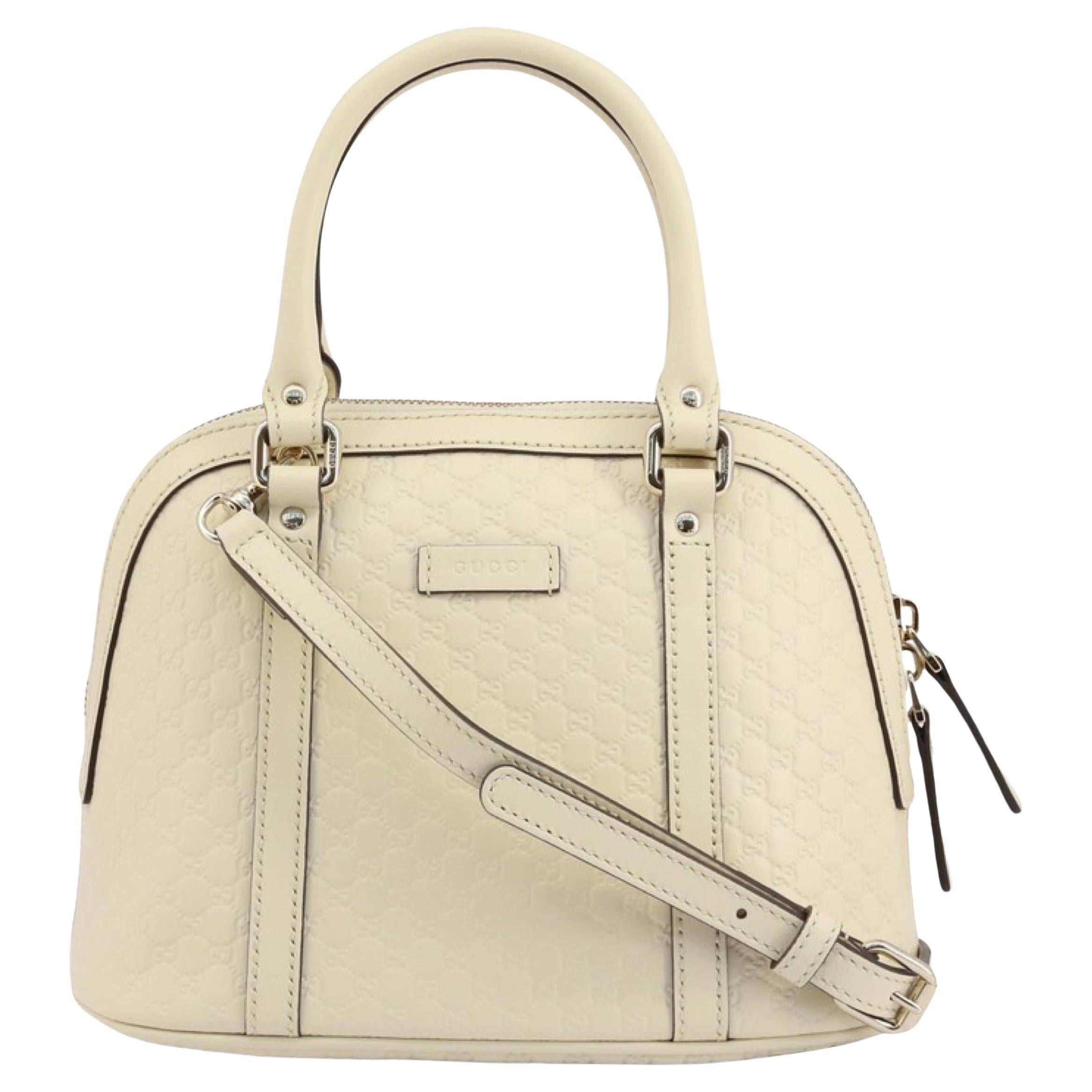 Gucci White Guccissima Leather Tribeca Messenger Bag at 1stDibs