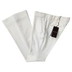 Gucci - Pantalon de robe italien en laine couleur os, taille 46, état neuf