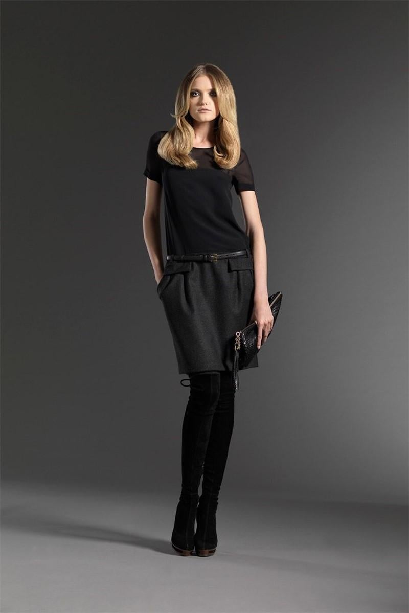 Black New Gucci Wool & Cashmere Dress 90th Anniversary Pre-Fall 2011  Sz: 40 For Sale