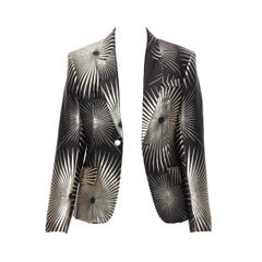new HAIDER ACKERMANN 2019 Runway black gold starburst jacquard blazer FR34 XS