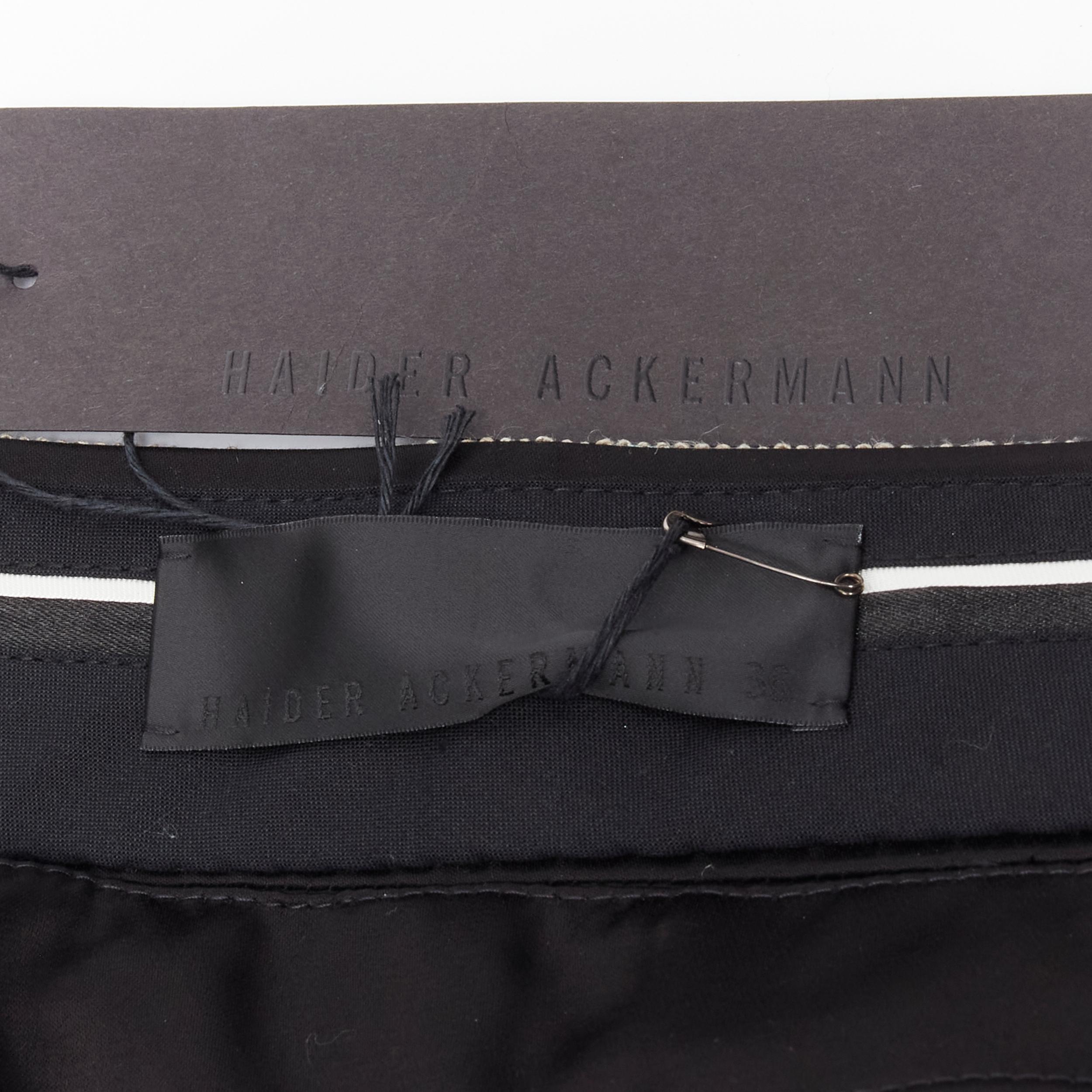 new HAIDER ACKERMANN Heracleum black ice blue grosgrain band slit cut out waist  For Sale 4