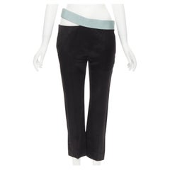 new HAIDER ACKERMANN Heracleum black ice blue grosgrain band slit cut out waist