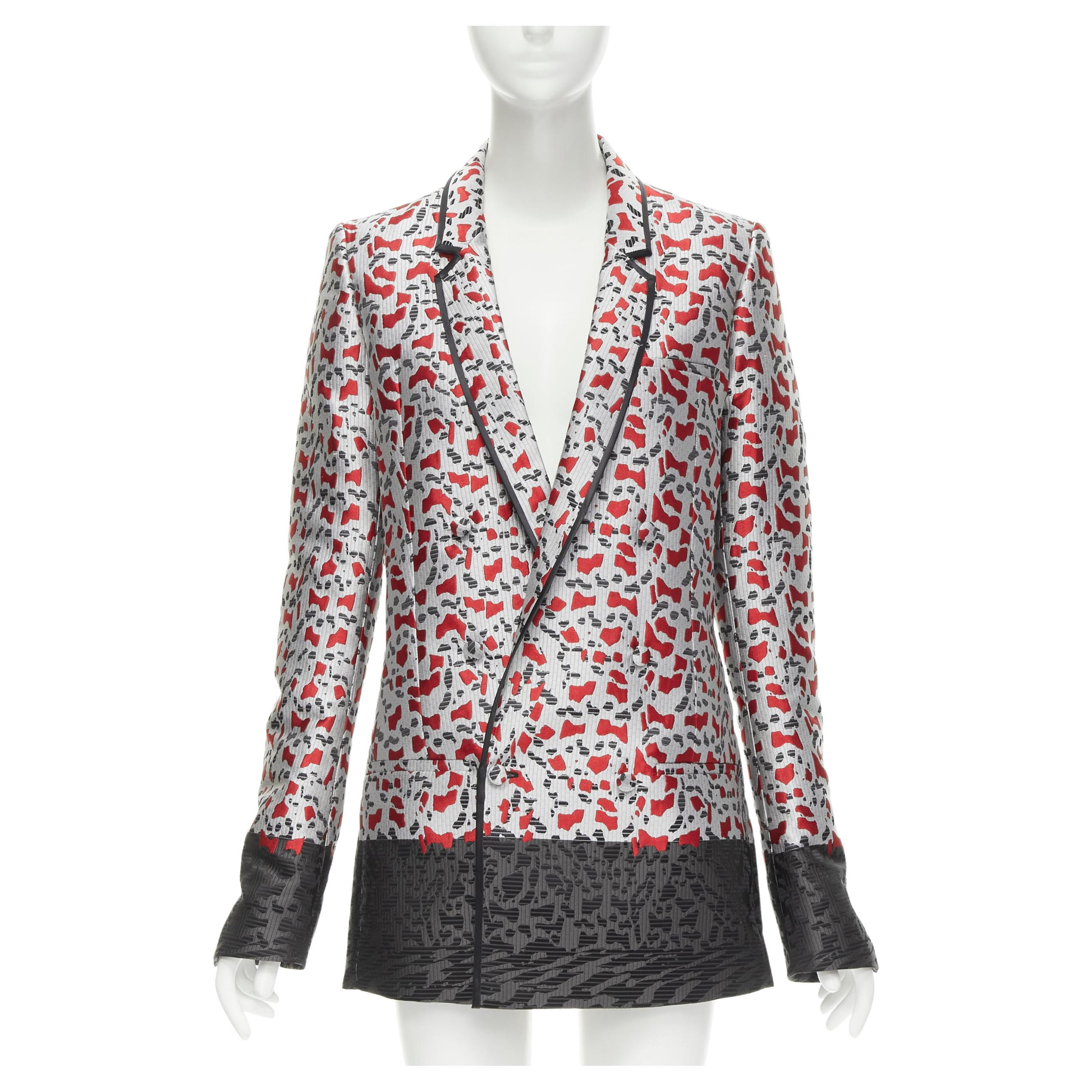new HAIDER ACKERMANN marble blood biais black jacquard blazer jacket FR34 XS For Sale