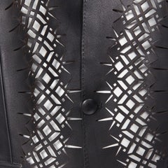 new HAIDER ACKERMANN SS19 runway laser cut collar leather blazer jacket FR40 M