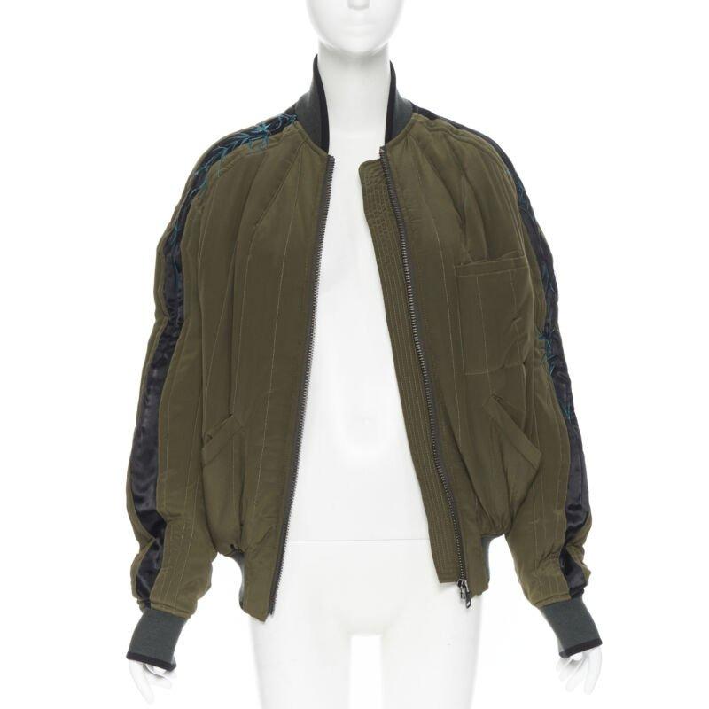 new HAIDER ACKERMANN Thorn embroidered sleeve Perth padded bomber jacket XS In New Condition In Hong Kong, NT