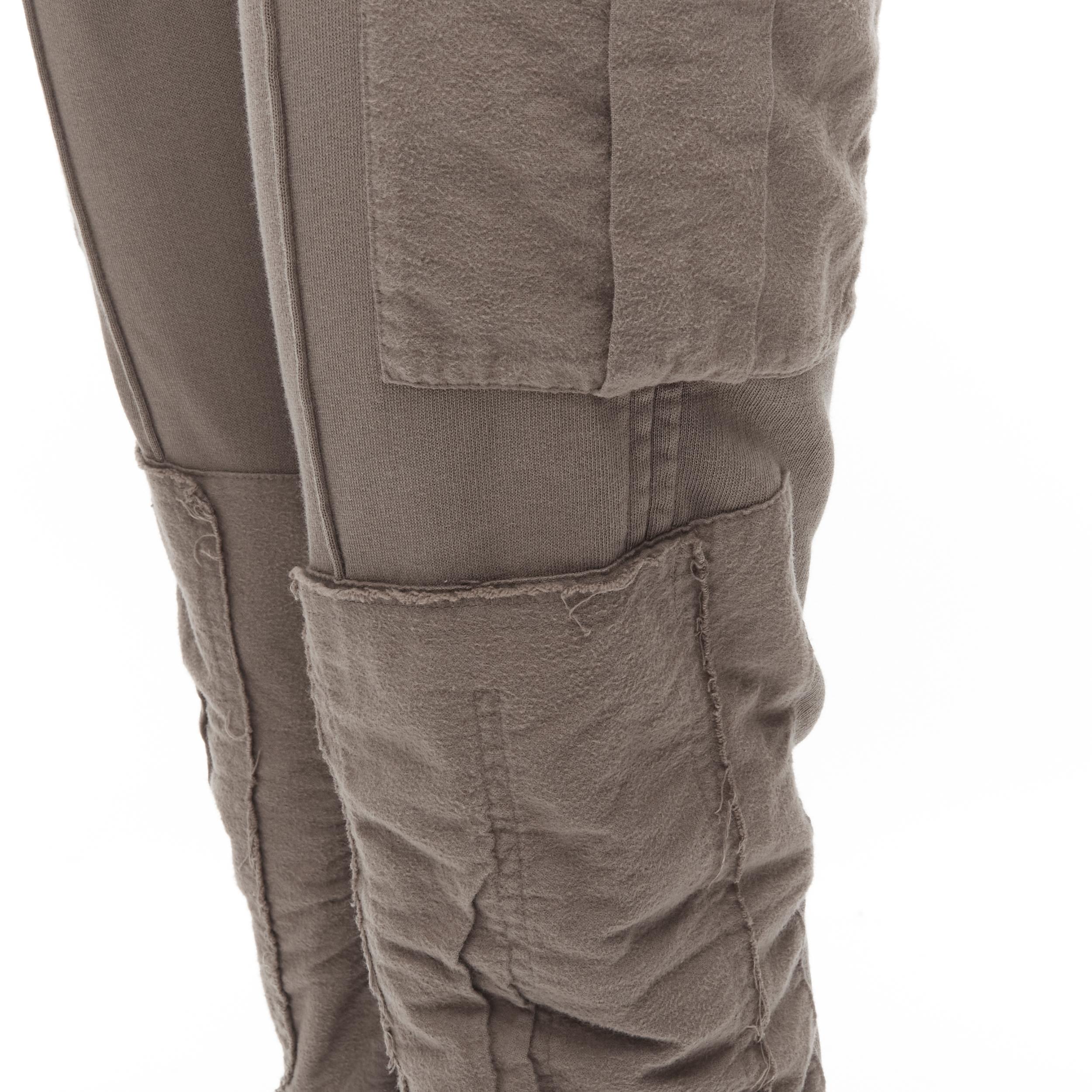new HAIDER ACKERMNAN Perth grey cotton patchwork dual cuff jogger sweatpants XS 1