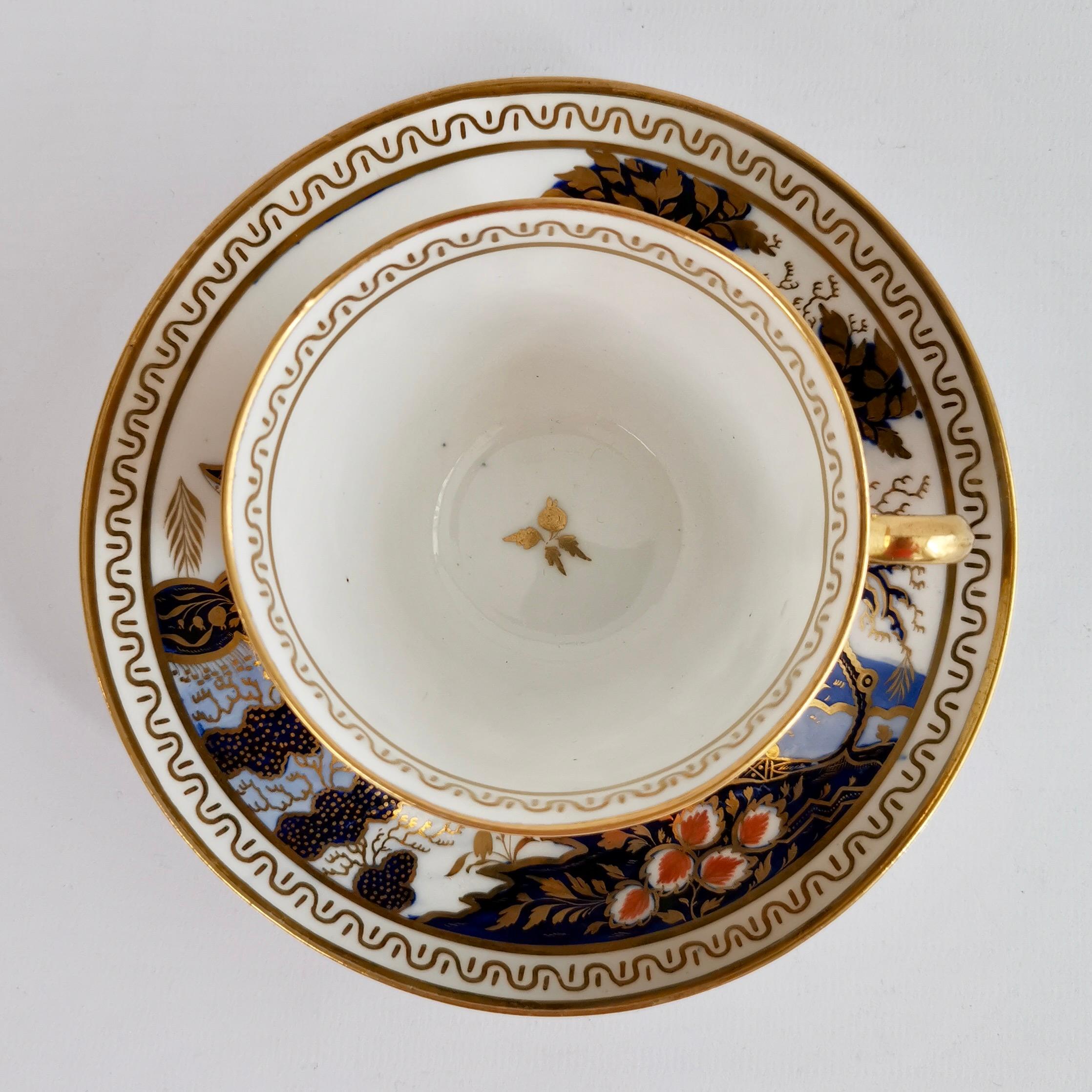 New Hall Bone China Teacup and Saucer, Elephant Pattern, Regency ca 1815 7