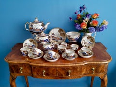 New Hall Bone China Teacup and Saucer, Elephant Pattern, Regency ca 1815