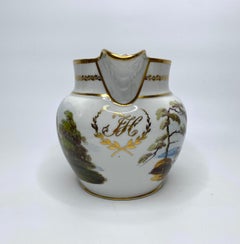 New Hall bone china water jug, ‘JH’, c. 1815.