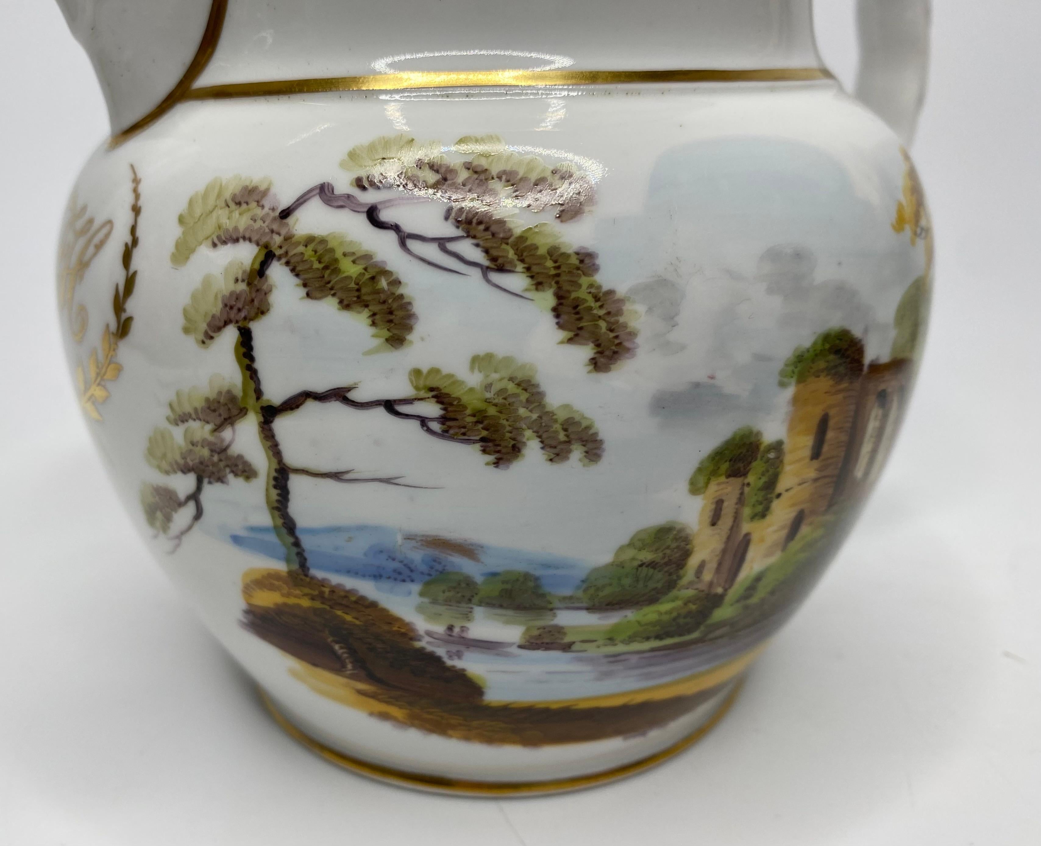 Early 19th Century New Hall bone china water jug, ‘JH’, c. 1815. For Sale