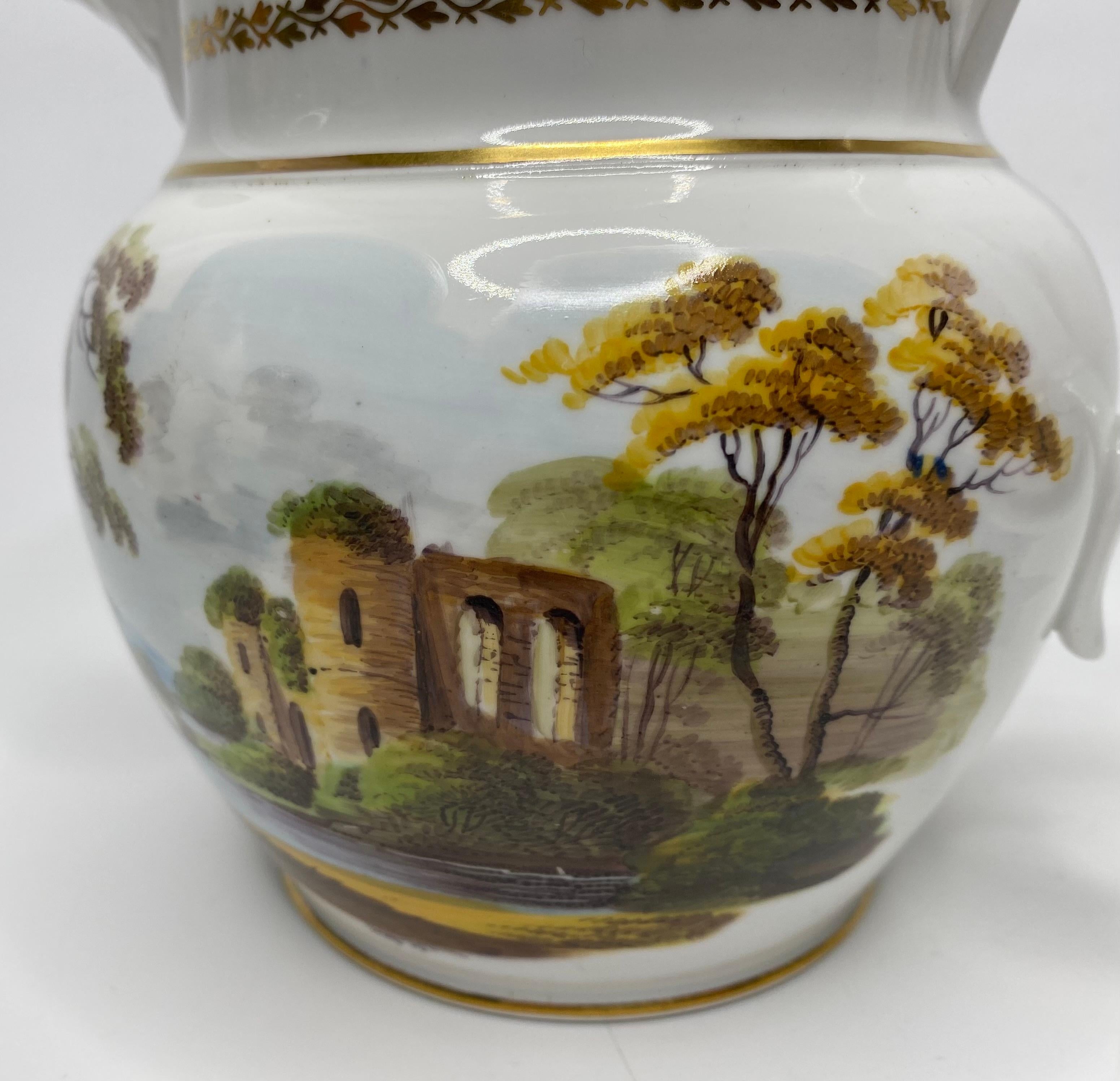 Porcelain New Hall bone china water jug, ‘JH’, c. 1815. For Sale