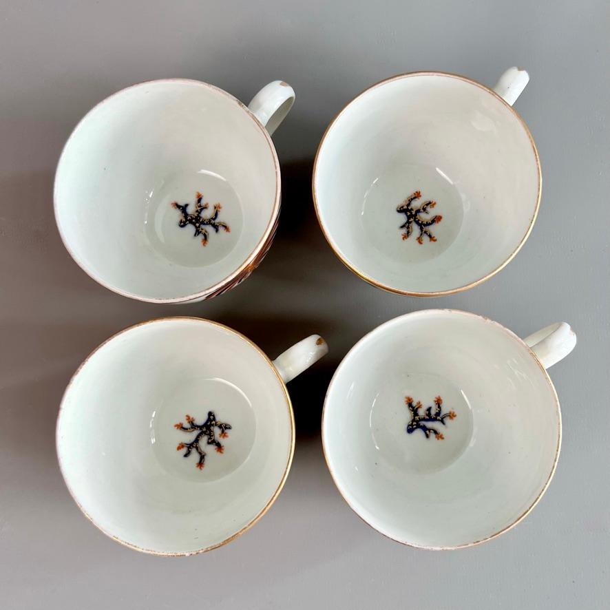 Service à thé New Hall hybride en porcelaine à pâte dure, patte de palmier 484, vers 1810 en vente 5