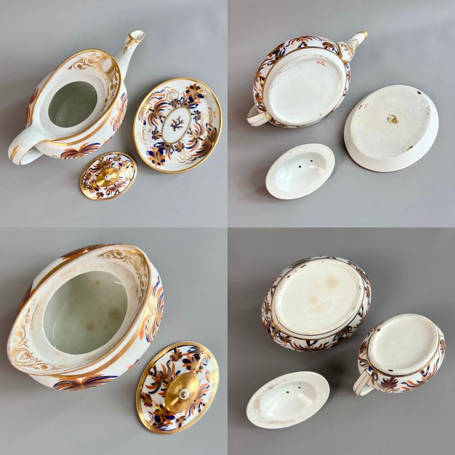 New Hall Hybrid Hard Paste Porcelain Tea Service, Palm Tree patt. 484, ca 1810 For Sale 10