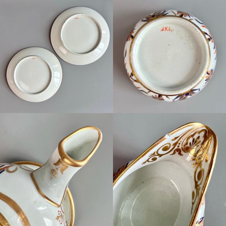 Service à thé New Hall hybride en porcelaine à pâte dure, patte de palmier 484, vers 1810 en vente 10
