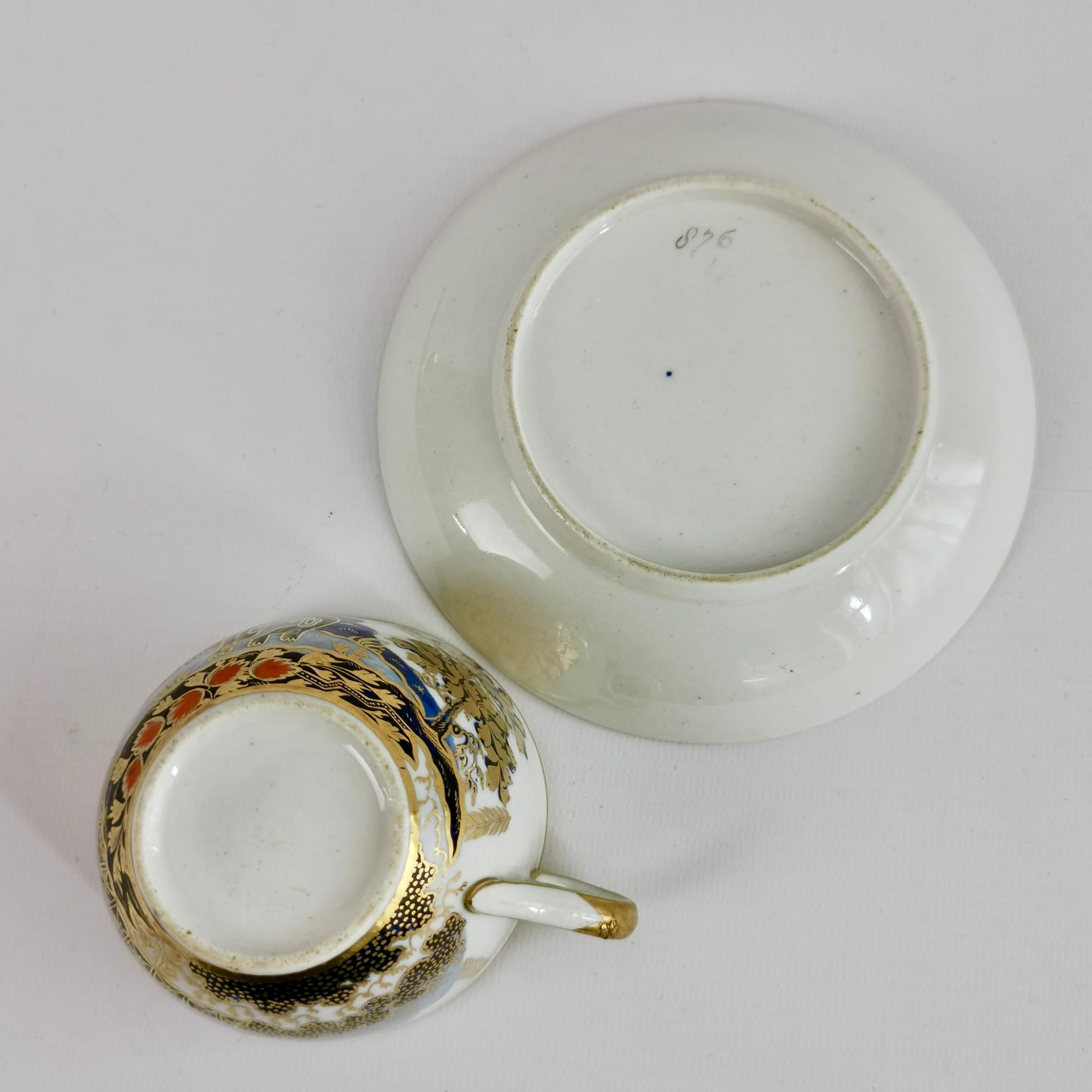 New Hall Hybrid Hard Paste Teacup and Saucer, Elephant Pattern, Regency ca 1810 7