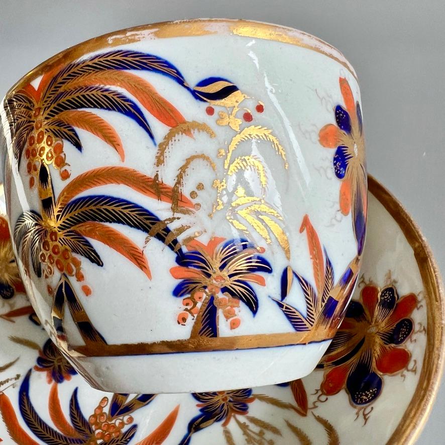 Porcelain New Hall Hybrid Hard Paste Teacup, Palm Tree patt. 484, Georgian ca 1810 For Sale