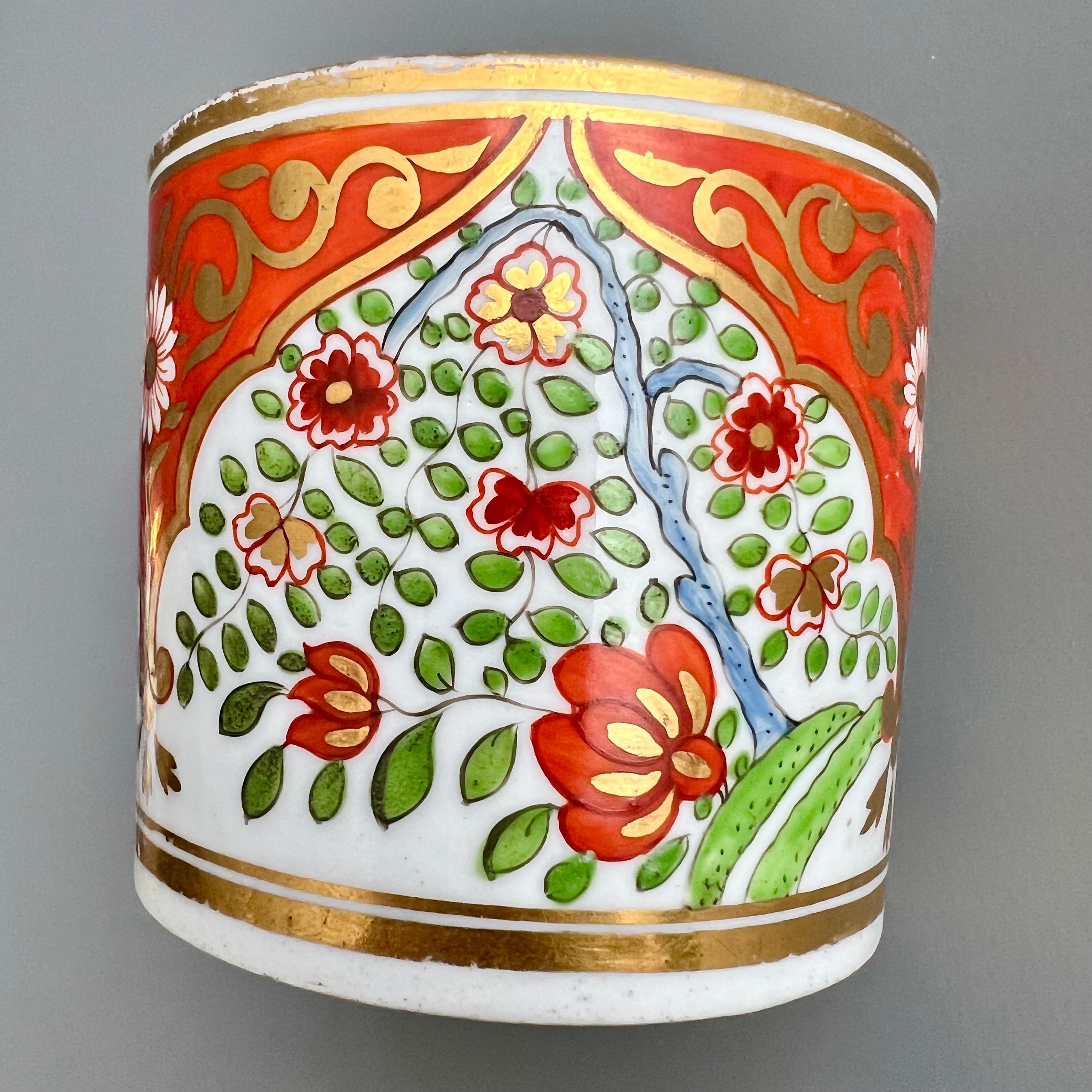 Early 19th Century New Hall Orphaned Coffee Can, Imari Pattern with House & Trees, Georgian ca 1810