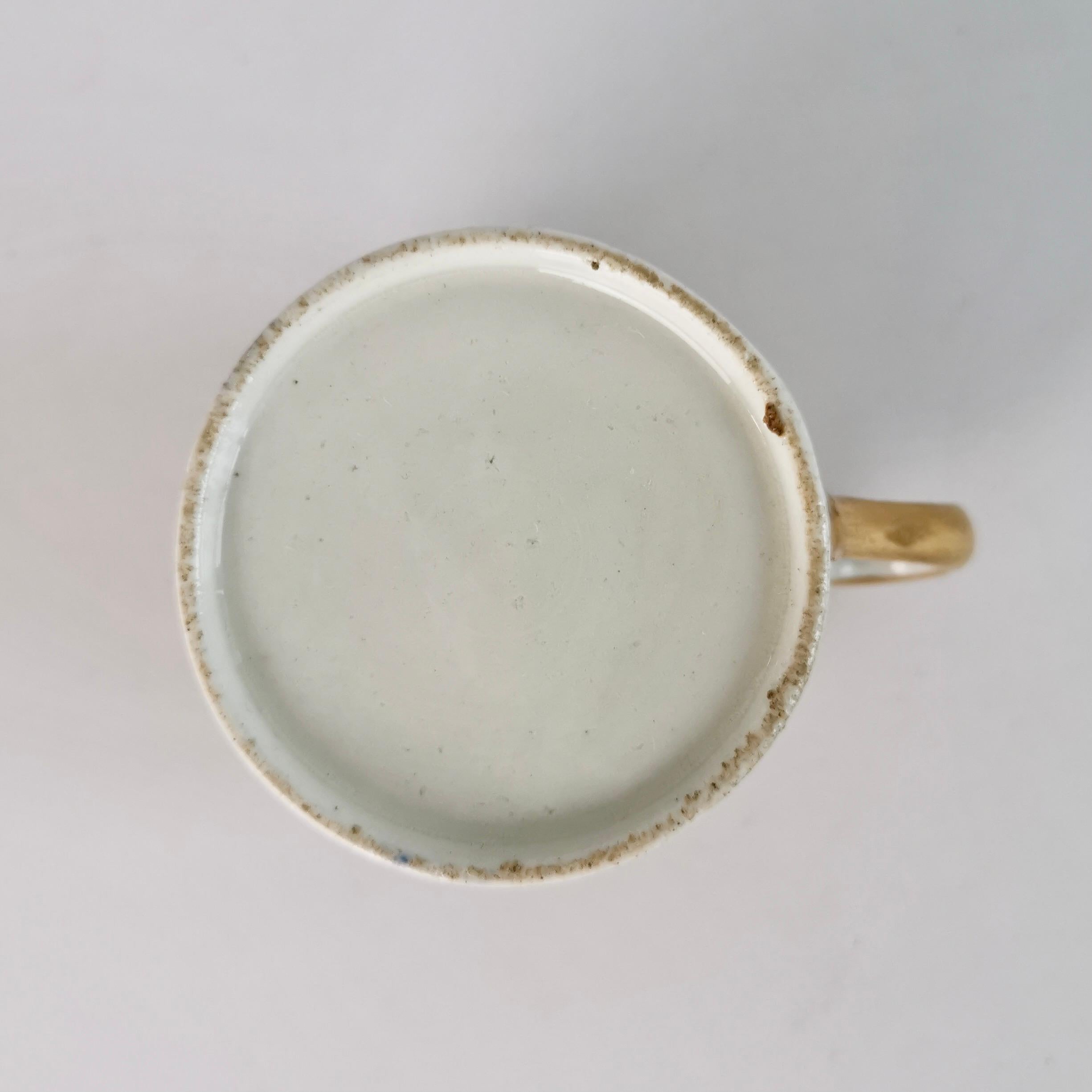 New Hall Orphaned Coffee Can, Neo-Classical Cobalt Blue, Gilt, Acorns, ca 1805 5